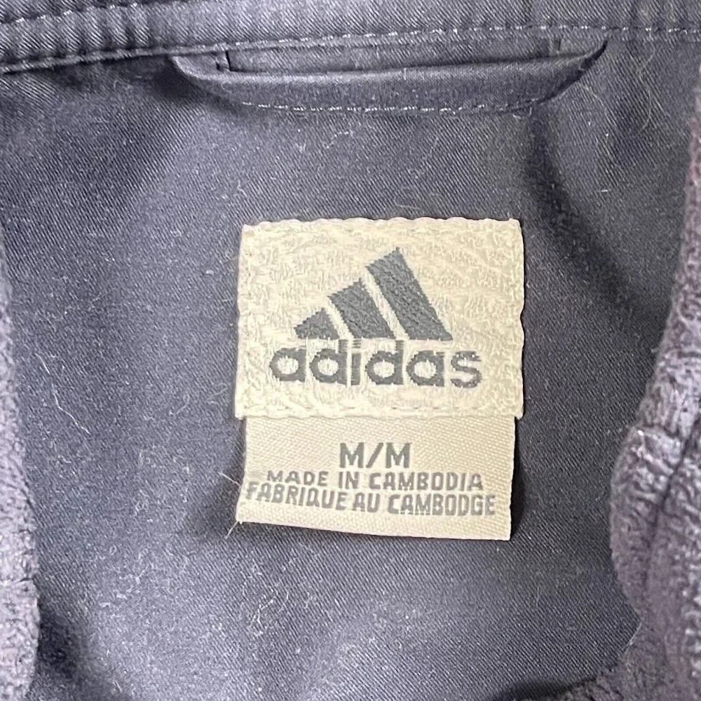 Adidas Logo Fleece Half-Zip Quarter-Zip Pullover Blue Size Medium M Used‎